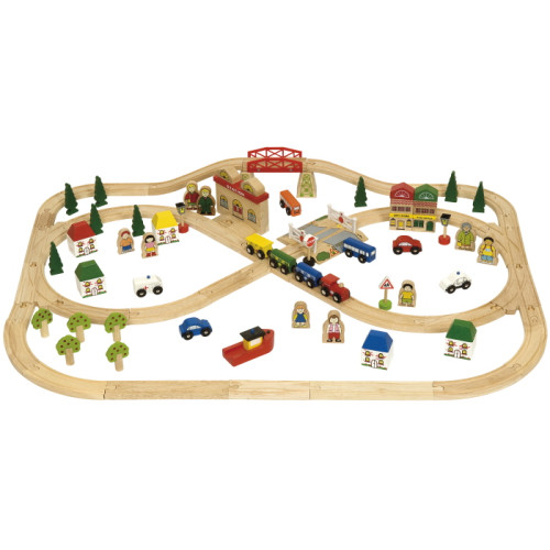Bigjigs Town and Country Train Set (101 pce)