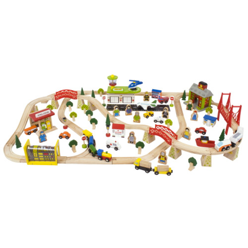 Bigjigs Transportation Train Set (122 pce) (E.O.L.) - SAVE 15% !!