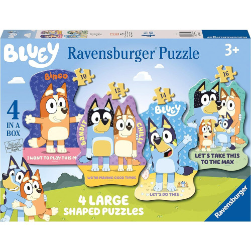 Bluey Jigsaw: 4 Large Shaped Puzzles (3+ YRS)