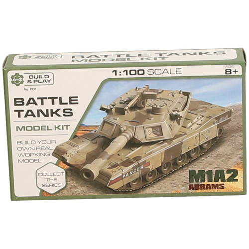 Build & Play Battle Tank Model Kit 1:100 Scale (4 asstd.) (CDU) (8 YRS+)