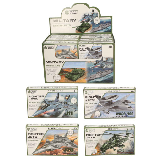 Build & Play Fighter Jet / Helicopter Model Kit 1:165 Scale (4 asstd.) (CDU) (8 YRS+)
