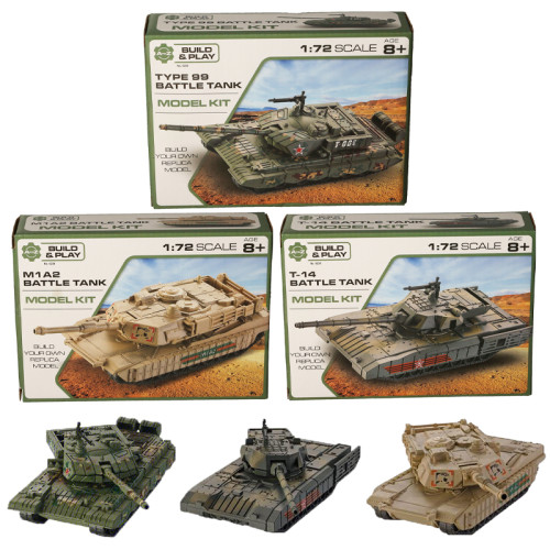 Build & Play Tank Model Kit 1:72 Scale (3 asstd.) (19x13x5cm) (8 YRS+)