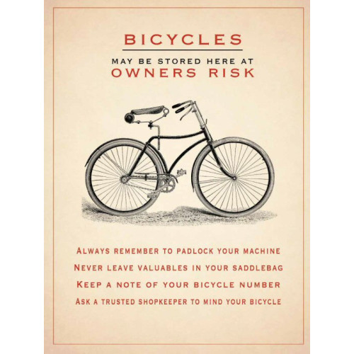 Mini Metal Sign (TR): Bicycles May Be Stored Here