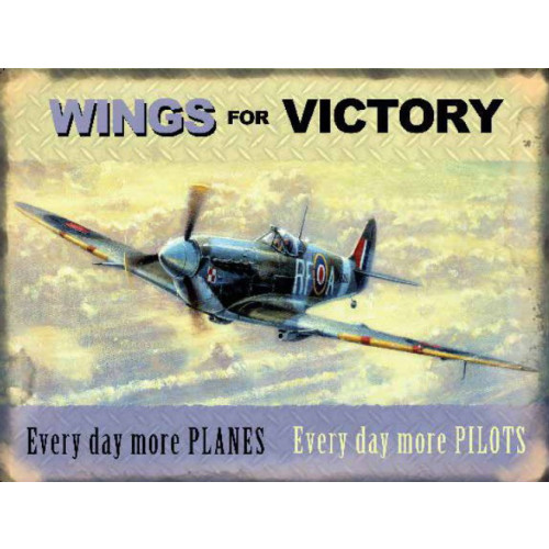 Mini Metal Sign (AE): Wings For Victory (E.O.L. ) - Save 20% !!