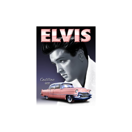 Metal Sign (EN): Elvis - Pink Cadillac