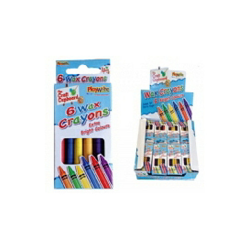 Wax Crayons 9cm (6 Pack) (CDU) (E.O.L.) - SAVE 10% !!