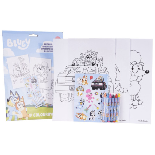 Bluey Colouring Set with Crayons & Stickers (NEW)