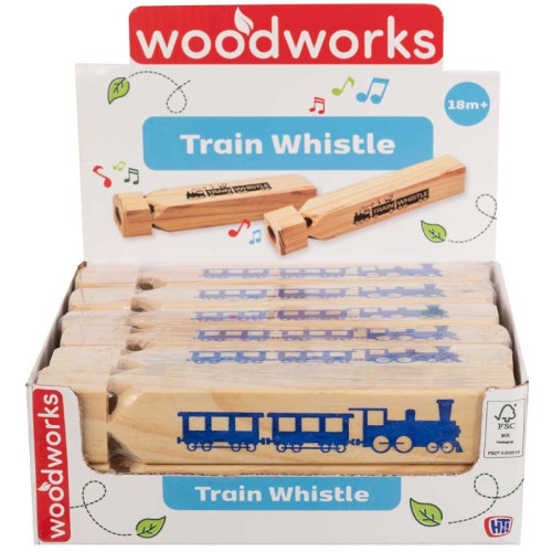 Wooden Loco Chime Train Whistle (Individually wrapped) (18x3x3cm)