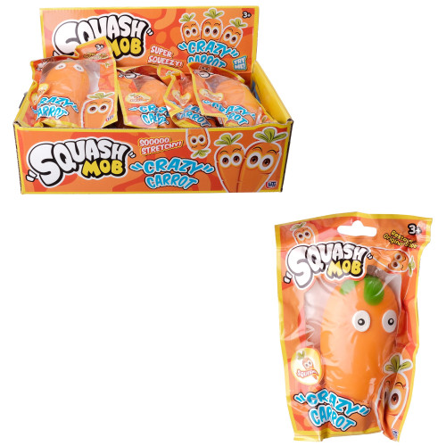 Squash Mob Crazy Carrot (Squeezy Stretchy Toy) (CDU)