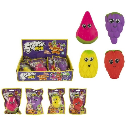 Squash Mob Fruity Friends (4 asstd.) (Squeezy Stretchy Toy) (CDU)