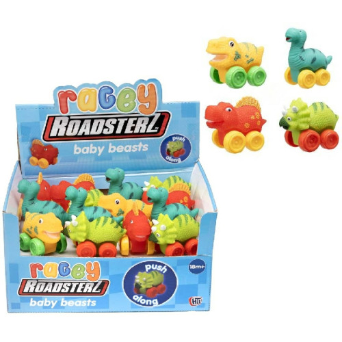 Racey Roadsterz Baby Beasts Push Along Vehicles 7.5cm in CDU (4 asstd.) (18 MTHS +)