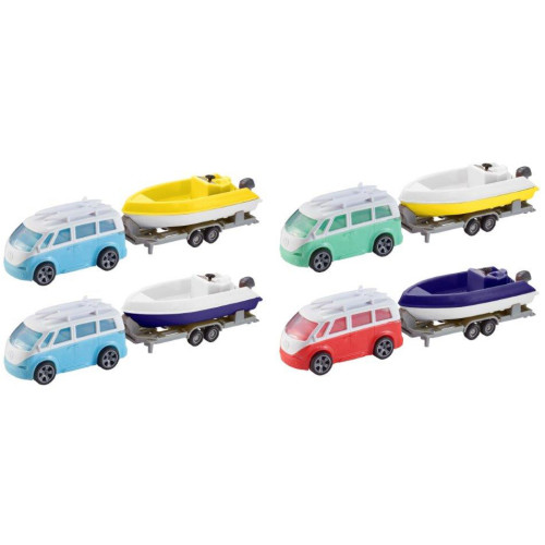 Teamsterz Camper Van and Speedboat 4 inch (4 asstd.) (3+ YRS) (E.O.L.)