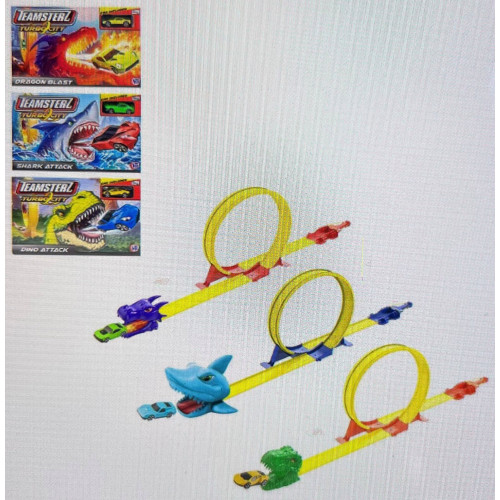 Teamsterz Turbo City Beast Machines Track Sets with Loop (3 asstd.) (NEW DESIGN)