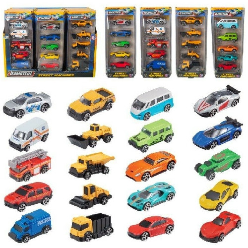 Teamsterz Street Machines - 5 Pack D/C Vehicles on Blister Card 1:64 (asstd.)