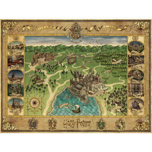 Jigsaw: Hogwarts Map (1500 pce) (E.O.L.) - SAVE 1/3RD !!