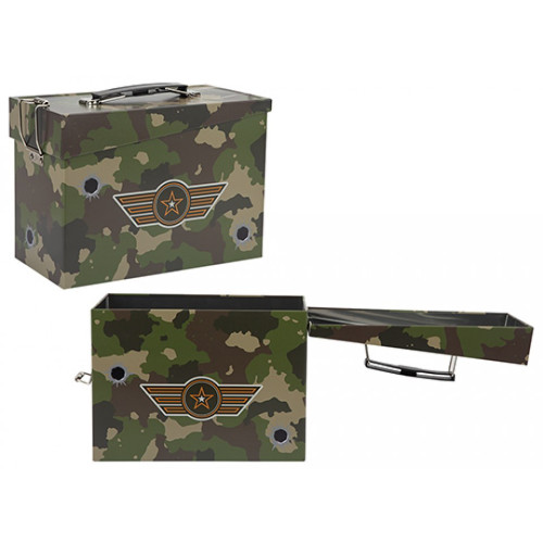 Man Cave Retro Ammo Storage Box with Carry Handle
