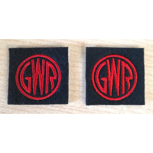 Embroidered Lapel Badge: G.W.R. - Red