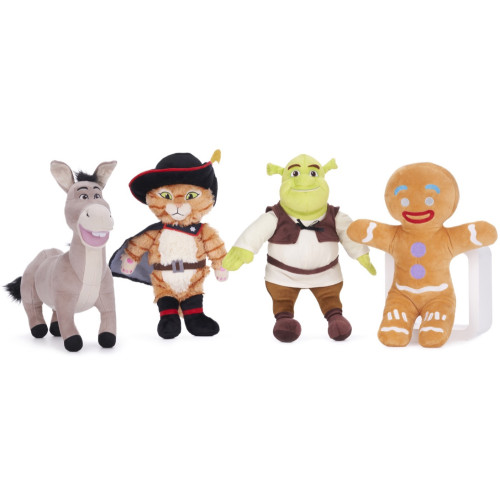 Shrek Characters 30cm Plush Assortment - 2 Shrek, 2 Donkey, 1 Gingy, 1 Puss (NEW)