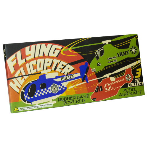 Flying Helicopter Rubber Band Powered Kit (3 asstd) (Available with CDU in MOQ 21) (E.O.L.)