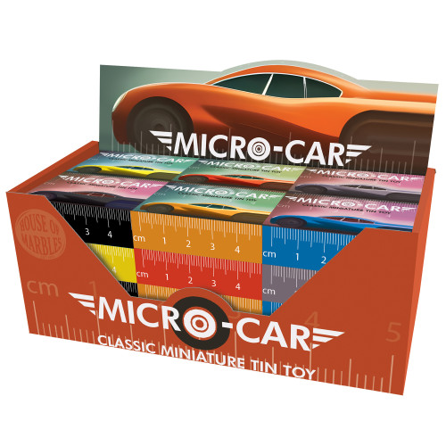 Micro-Cars Counter Display - Classic Miniature Tin Toy (CDU) (5.3x1.6x3.6cm)
