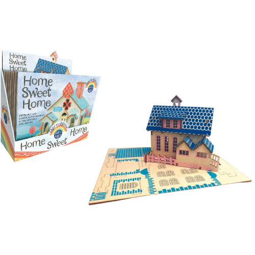 Home Sweet Home Wooden Miniature Dollshouse Construction Kits (4 Asstd.) (Available with CDU in MOQ 12) (NEW)