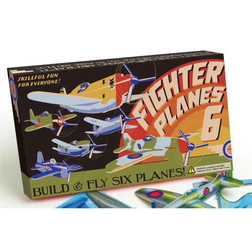 Fighter Planes Kit - Build & Fly Six Planes (6 Pack)