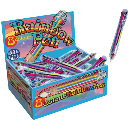 Rainbow 8 Colour Pen 14cm (CDU) (NEW)