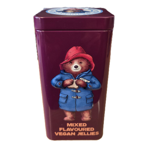 Paddington Bear Mixed Flavour Vegan Jelly Sweets Tin 140g (BB 13/5/27)