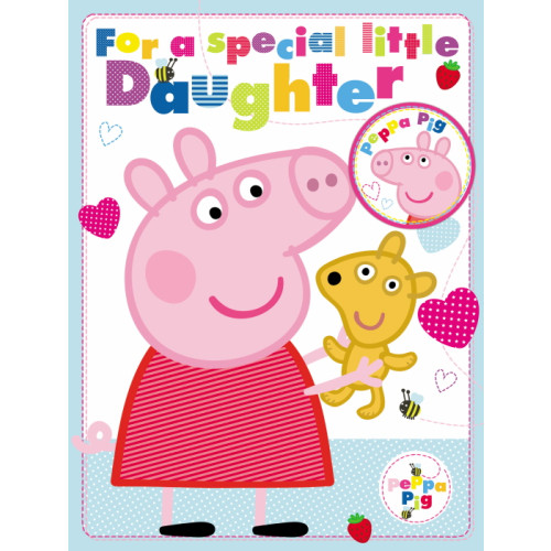 Peppa Pig Birthday Card with Badge - Daughter (Large 30cm x 23cm) (E.O.L.) - SAVE 25% !!