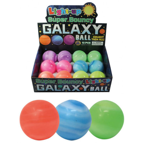 Light-Up Super Bouncy Galaxy Ball 55mm (6 asstd.) (display box) (E.O.L.)