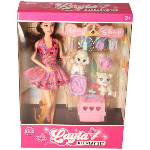 Layla Teen Doll Pet Play Set with Accessories (3 asstd.) (33x23x7cm) (3+ YRS)