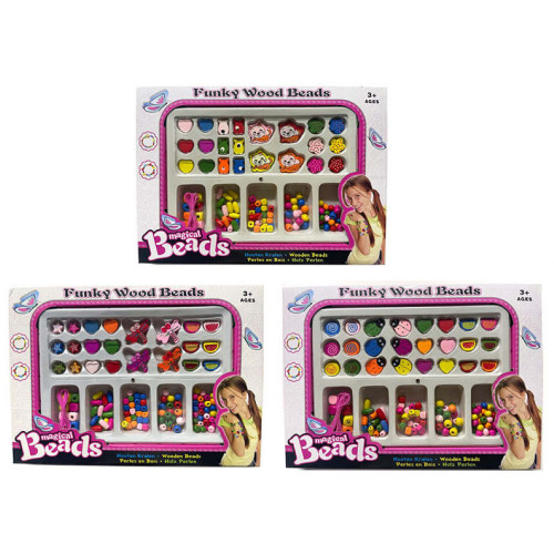 Magical Beads Funky Wood Beads Set (3 asstd.) (31x22cm) (3+ YRS)