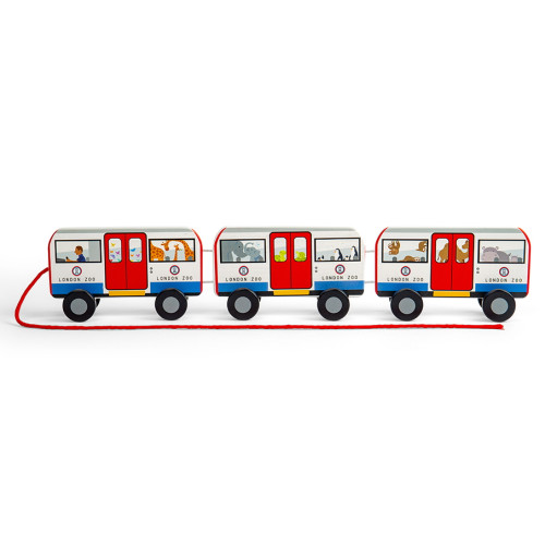 Bigjigs London Tube Train Wooden Pull Along (575 x 110 x 65mm) (12 Mths+)