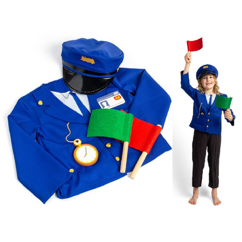 Bigjigs Dress Up Train Conductor Set 17 Pce (3+ YRS) End June 26