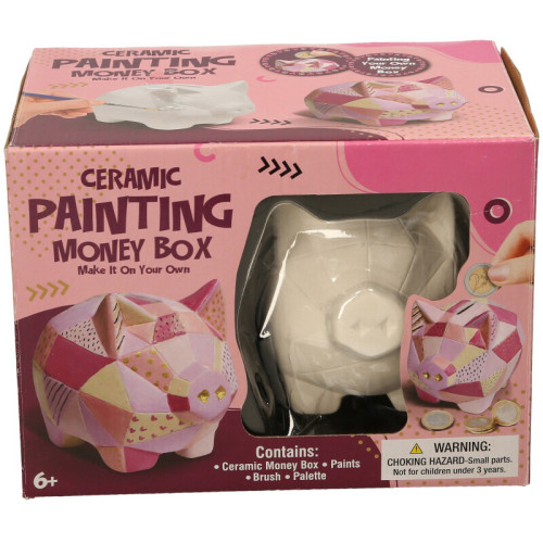Paint Your Own Ceramic Piggy Bank Money Box (16x22x10cm) (6+ YRS) (E.O.L.) - SAVE 15% !!