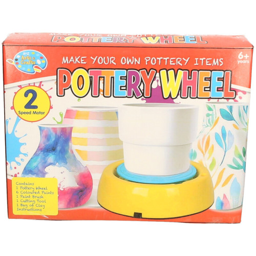 Pottery Wheel with Paints, Brush, Tools & Clay (30x22x6cm) (6+ YRS)