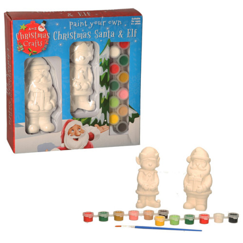 Paint Your Own Christmas Santa & Elf Kit (22x23x7cm) (6+ YRS)