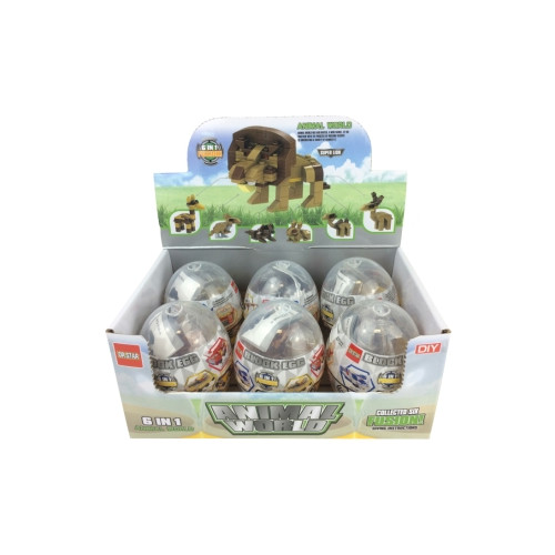 Animal Building Bricks Capsule (8x6.5cm) (6 asstd.) (CDU)