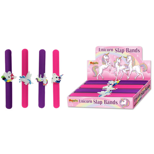 Unicorn Silicone Slap Bands 23cm PB (4 asstd.) (display box) (E.O.L.)