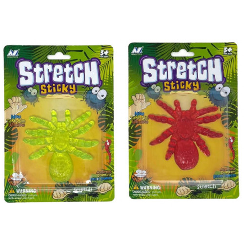 Stretchy Sticky Spider on Blister Card (20x14cm) (NEW)