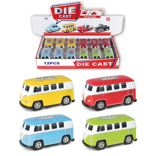 Camper Van Die-cast Pull Backs 7cm (4 asstd.) (CDU) (NEW)