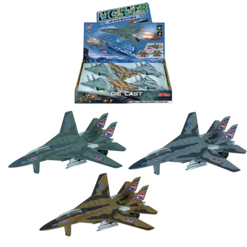 Air Force Fighter Planes Die-cast Light & Sound 19cm (3 asstd.) (CDU) (NEW)