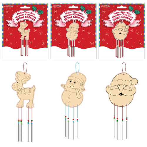 Make Your Own Wooden Christmas Wind Chimes (3 asstd.) (5+ YRS) (E.O.L.) - SAVE 10% !!