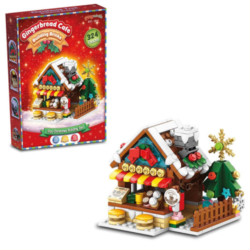Christmas Building Bricks - Gingerbread Caf&Atilde;&copy; 324 Pces (28x21x5cm) (6+ YRS) (Due Sep)