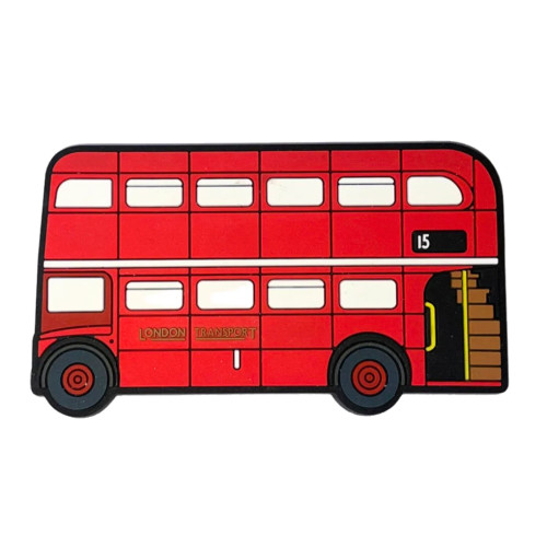 Vintage London Bus Rubberised Magnet in Cello Bag (8cm)