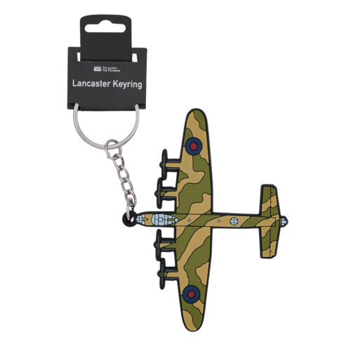 Lancaster Bomber Rubberised PVC Keyring on Hanger Card (7 x 6cm)