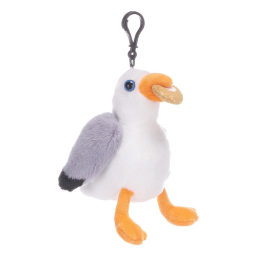 Steven the Seagull with Doughnut in Mouth 13cm Plush Bag Clip (CDU)