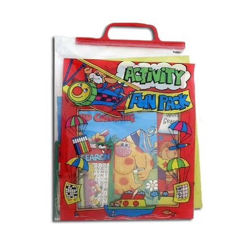 Activity Fun Pack Colouring & Activity Books + Crayons Asstd