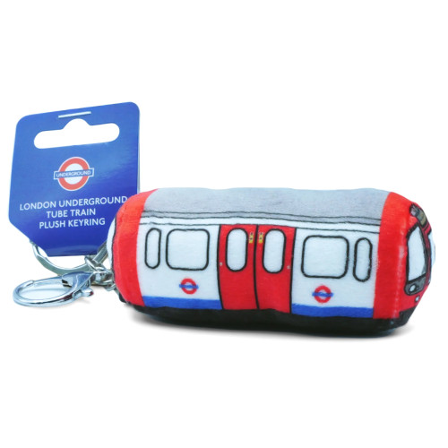 London Tube Train Plush Keyring / Bag Charm on Hanger Card (9cm)