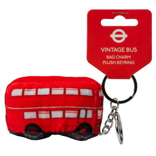 London Bus Plush Keyring / Bag Charm on Hanger Card (9cm)